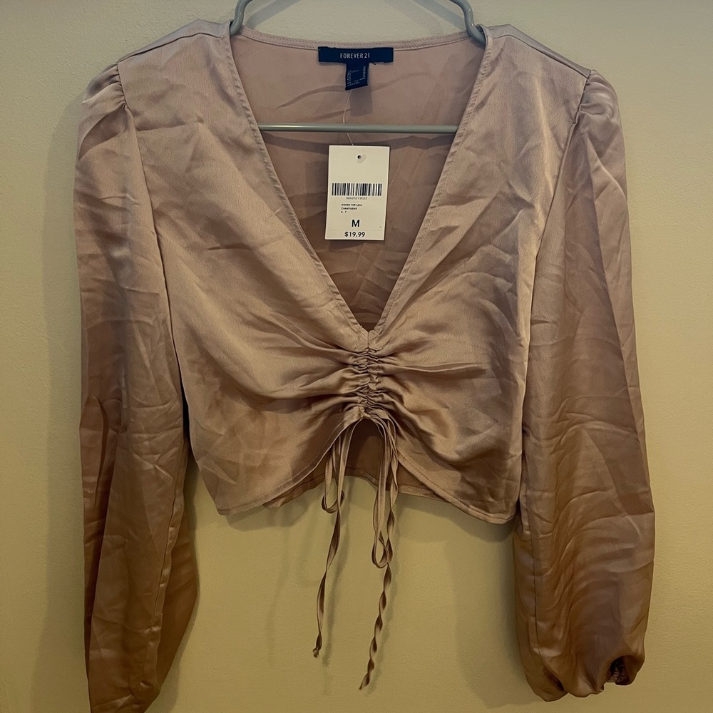 Forever 21 Women's Tan Ruched Top